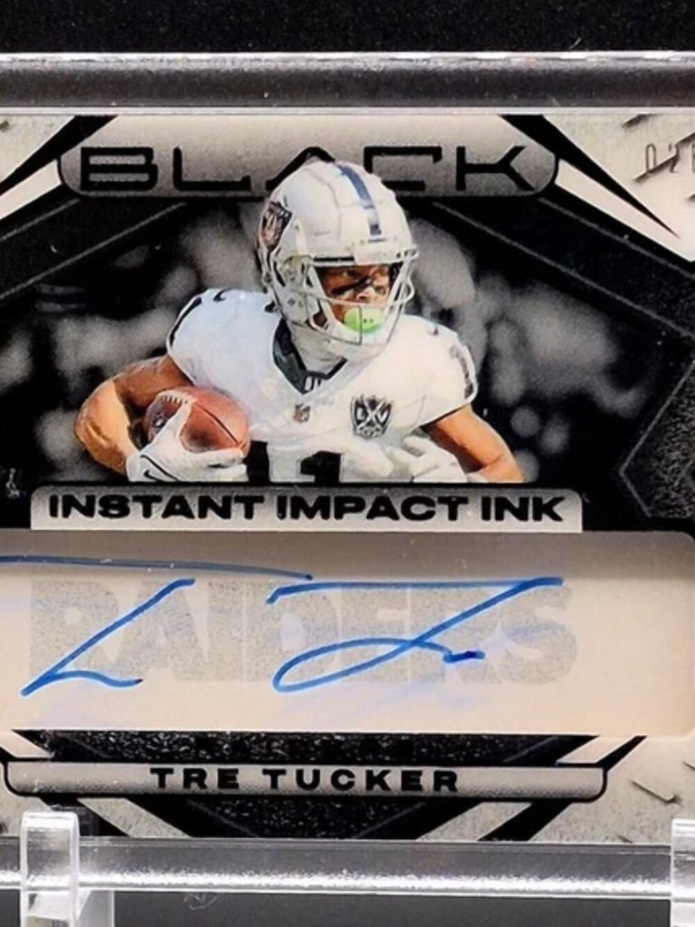 2025 Panini Black – Tre Tucker Instant Impact Ink Auto – Raiders #026/249